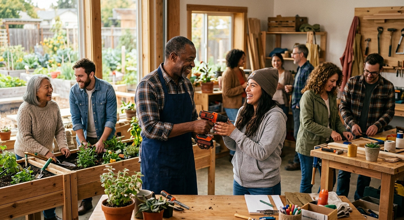 Community members sharing tools